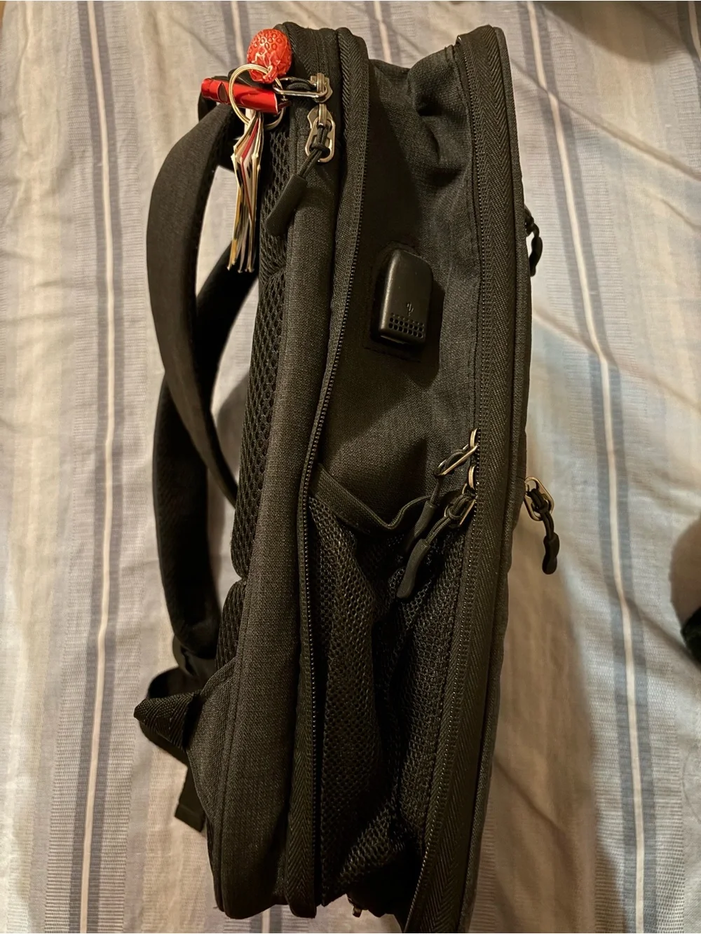 Slim Black Laptop Bag with Dual Front Pockets